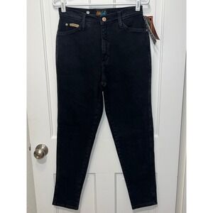 NWT Action West Vintage High Rise Tapered Leg Jeans Black Denim Size 9/10